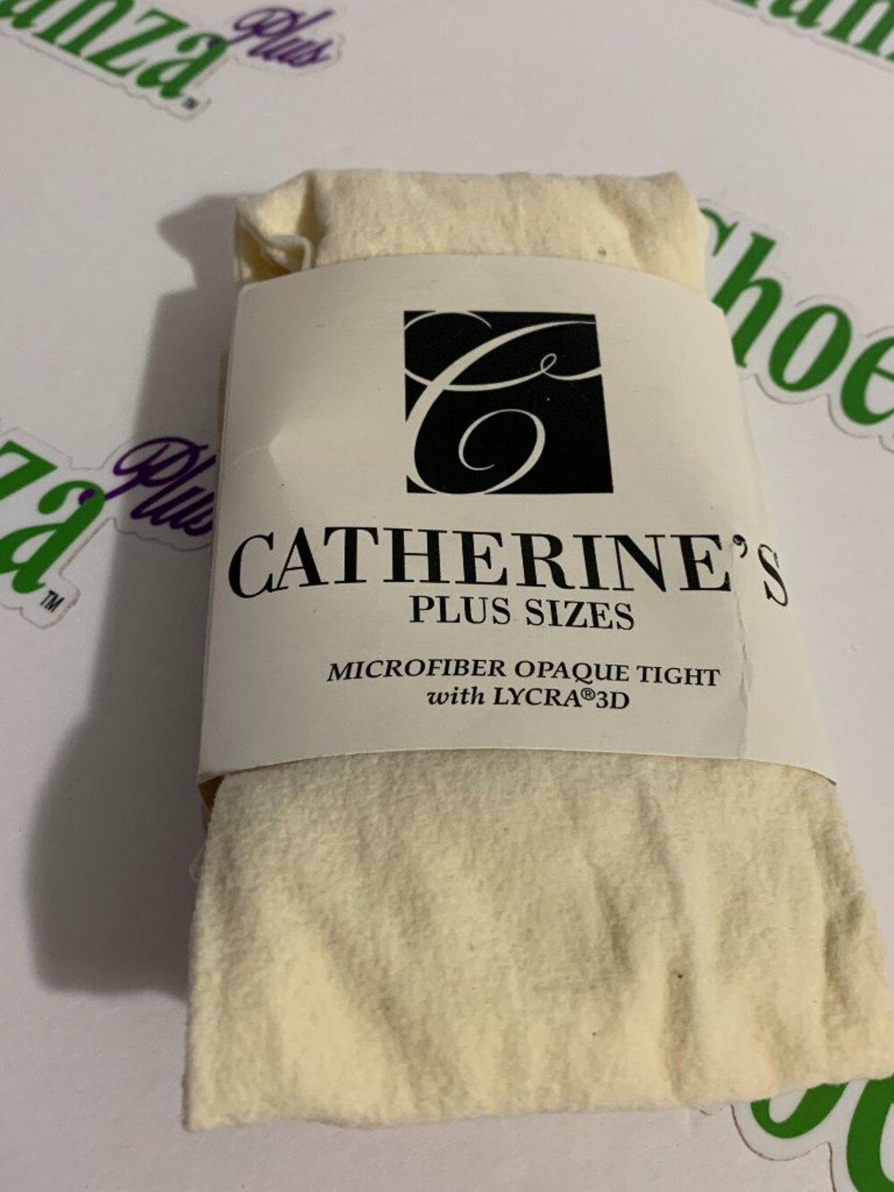 Catherines Tights Microfiber Opaque Hosiery Linen Plus Size 7X 75 - 80" Hips